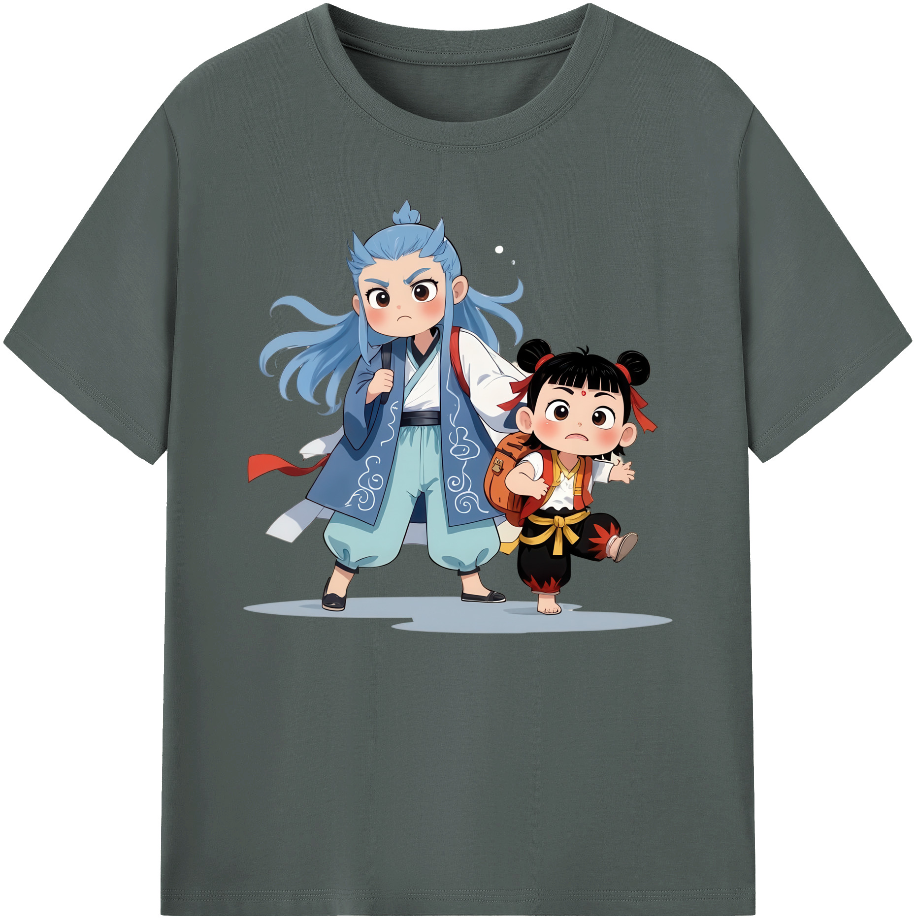 （画像用） Ne Zha 2 ナタ 魔童の大暴れ 綿100％ メンズ半袖Tシャツ｜肌触りやわらか＆通気性